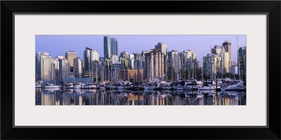 Vancouver, BC, Canada Skyline and Harbor Reflecting at Sunset - Panoramic