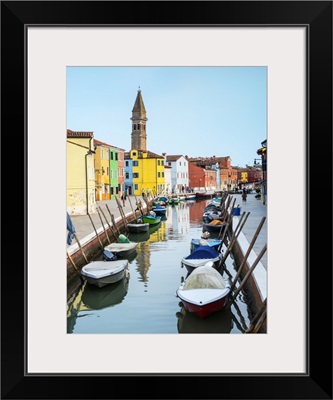 Vibrant Canal in the Venetian Lagoon, Burano, Venice, Italy, Europe