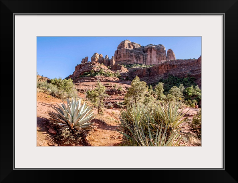 View of Cathedral Rock from Templeton Trail in Sedona, Arizona.