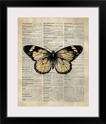 Vintage Dictionary Art: Butterfly I