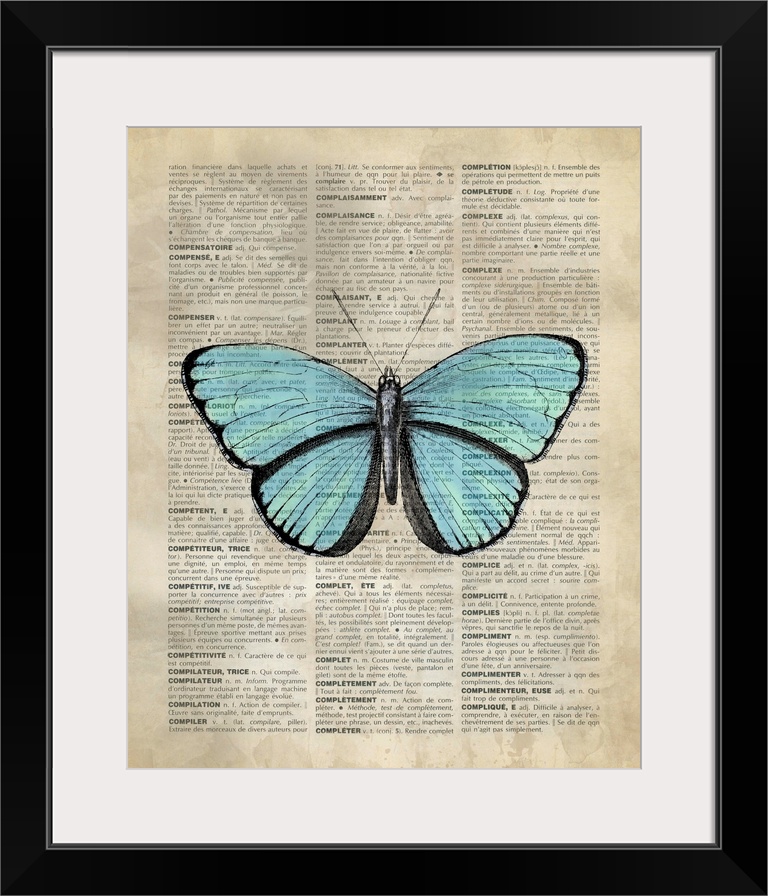 Vintage Dictionary Art: Butterfly 3