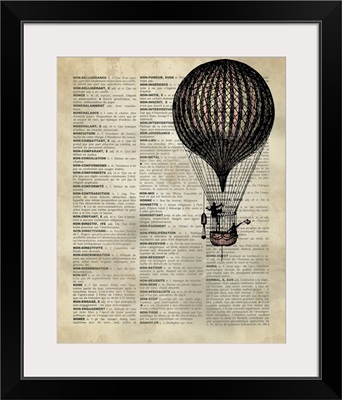 Vintage Dictionary Art: Hot Air Balloon 2