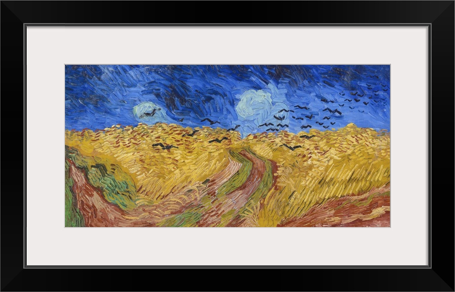 Vincent van Gogh's Wheatfield with Crows (1890) famous landscape painting.