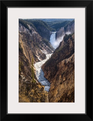 Winding Yellowstone River with Lower Falls, Yellowstone National Park