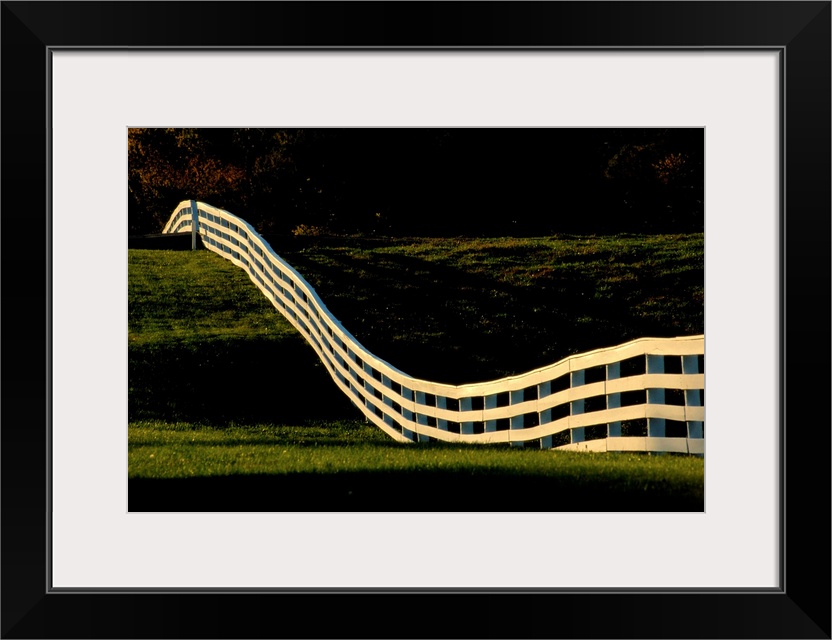 A wooden fence at the Shaker village in Pleasant Hill.