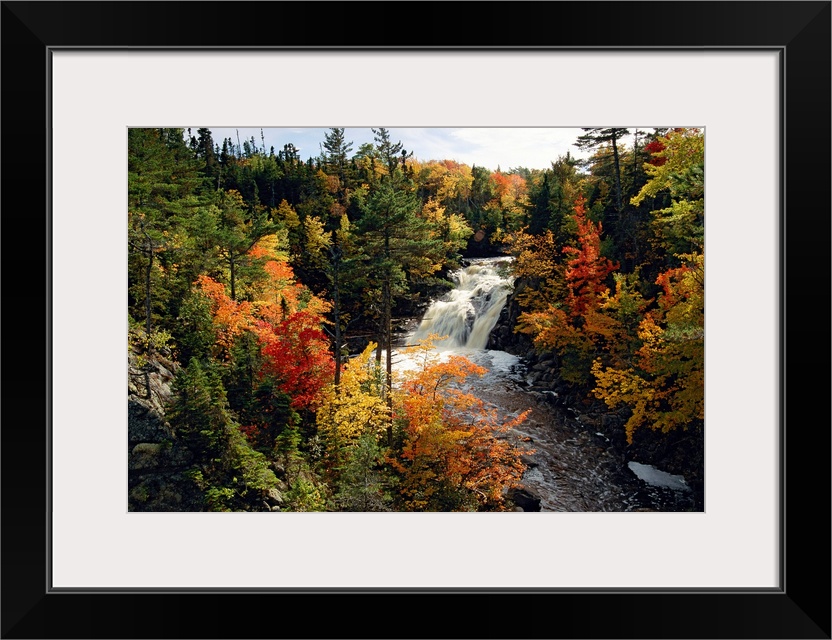 From the National Geographic Collection, a giant photograph shows a roaring waterfall making its way through a thick fores...