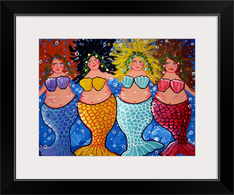 Four chubby and colorful Mermaids