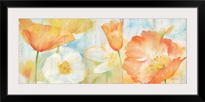 Poppy Meadow Pastel Woodgrain Panel