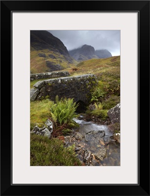 A view of the Three Sisters of Glencoe from the military road, Glencoe, Argyll, Scotland