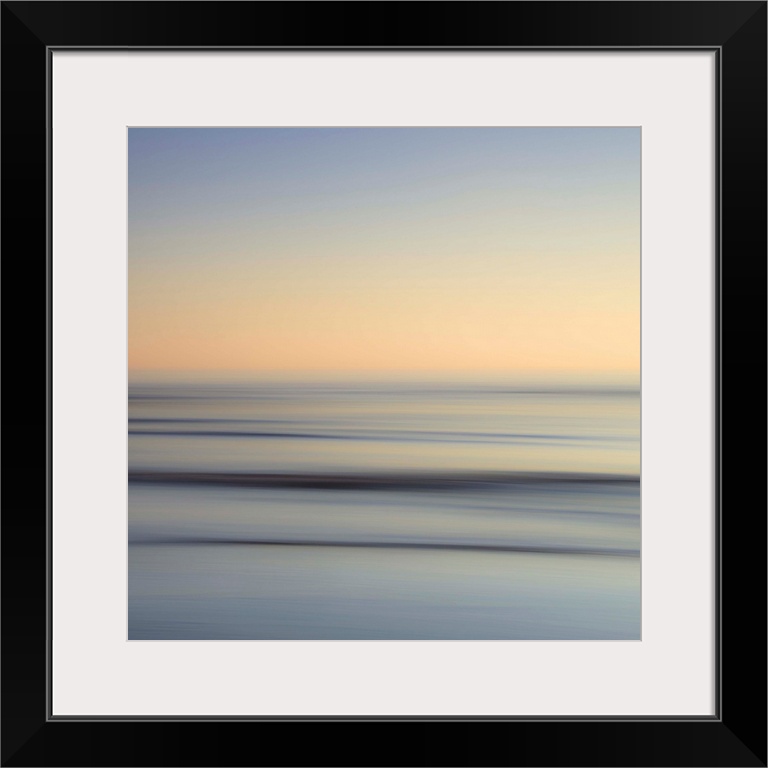 Abstract image of the view from Alnmouth Beach to the North Sea, Alnmouth, Northumberland, England, United Kingdom, Europe