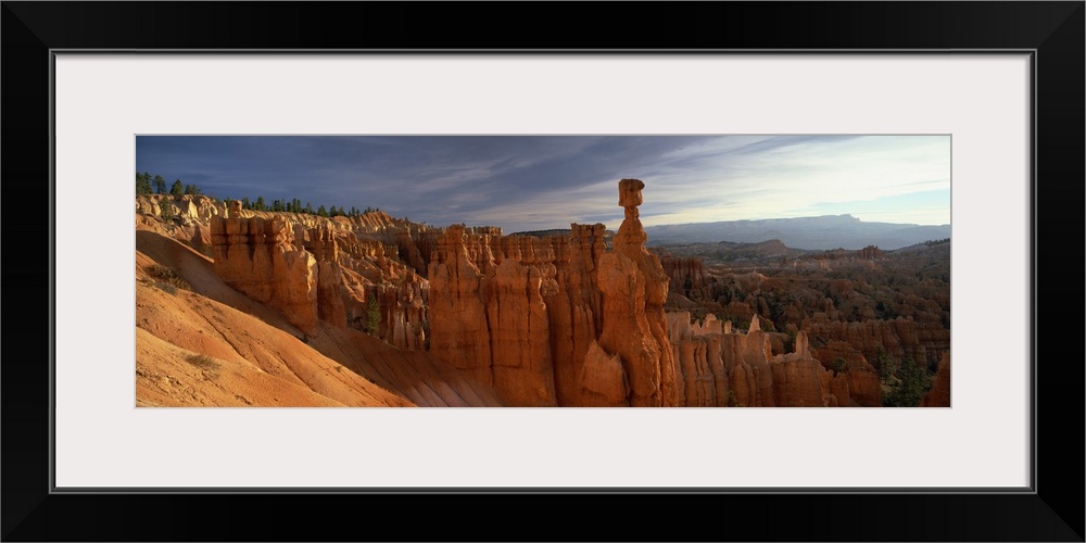 Backlit hoodoos and Thor's Hammer at sunrise, Bryce Canyon National Park, Utah