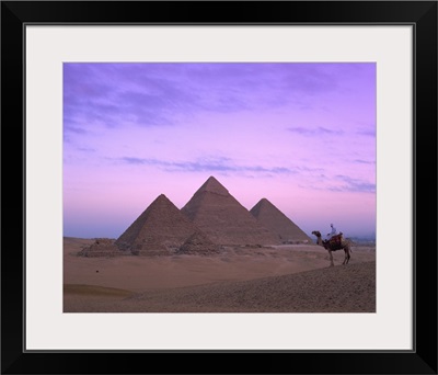 Camel rider at Giza Pyramids, Giza, Cairo, Egypt, Africa