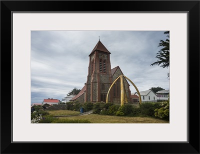 Cathedral and Whalebone Arch, Stanley, capital of the Falkland Islands