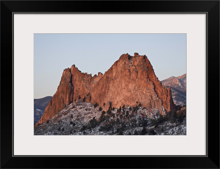 Cathedral Rock with snow, Garden Of The Gods, Colorado Springs, Colorado