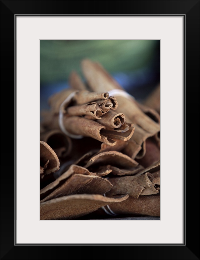 Cinnamon sticks at the market, Fort de France, Martinique, Caribbean