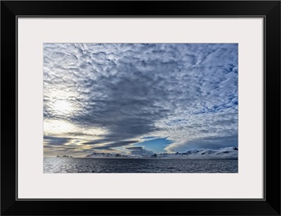 Coastline and clouds, Right Whale Bay, South Georgia, Antarctic, Polar Regions