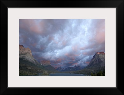 Coulds at dawn, St. Mary Lake, Glacier National Park, Montana