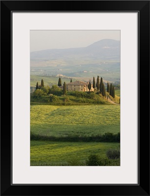 Country house, Il Belvedere, San Quirico d'Orcia, Val d'Orcia, Tuscany, Italy