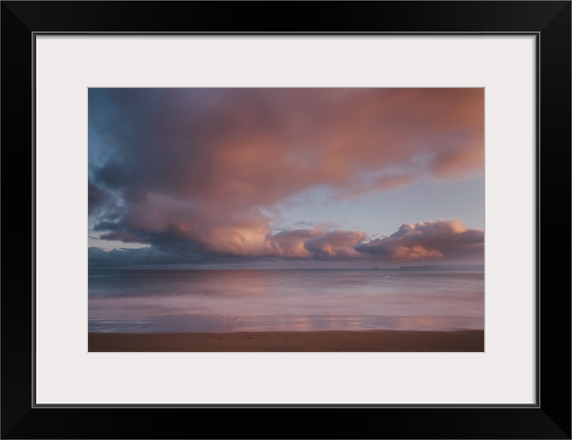 Dawn sky over Carbis Bay beach, Cornwall, England, UK