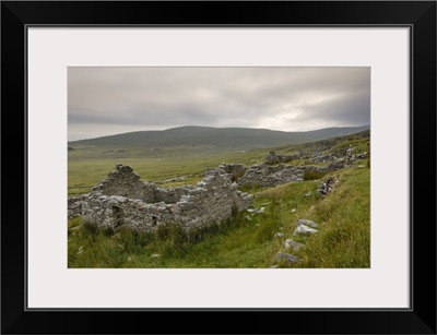 Deserted village at the base of Slievemore mountain, Connacht, Republic of Ireland