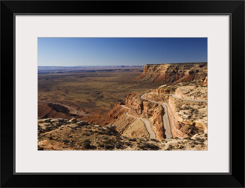 Hairpin bends leading down to the Valley of the Gods near Monument Valley, Arizona