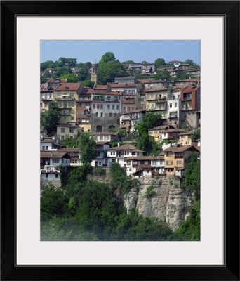 Houses on a hill in the town of Veliko Turnovo in Bulgaria, Europe