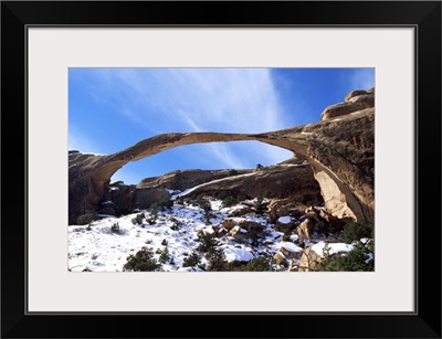 Landscape Arch with snow, Arches National Park, Utah