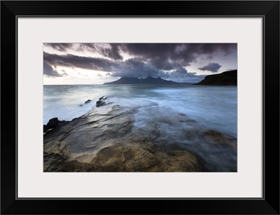 Looking towards Isle of Rum at twilight, Isle of Eigg, Scotland