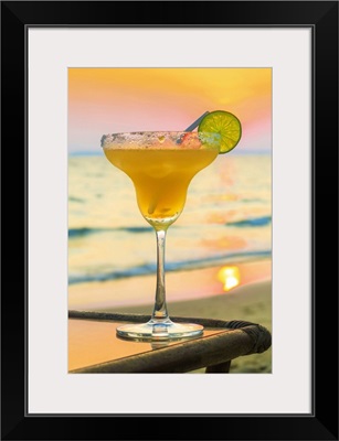 Margharita Cocktail At Sunset, Otres Beach, Sihanoukville, Cambodia, Indochina, Asia