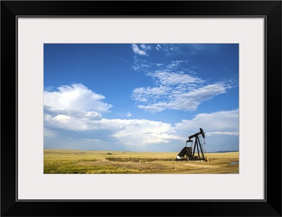 Oil rig in the savannah of Wyoming
