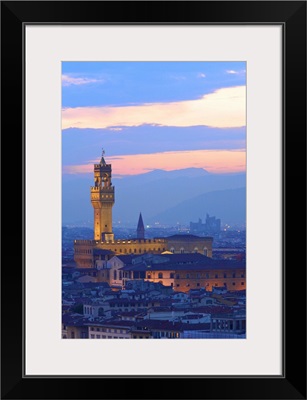 Palazzo Vecchio from Piazzale Michelangelo, Florence, Tuscany, Italy
