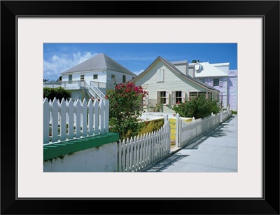Quiet street scene and houses, Green Turtle Cay, Bahamas, West Indies