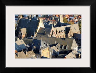 Rooftops of medieval buildings in Marburg, Marburg, Hesse, Germany