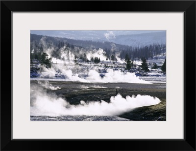 Steam from hot springs, Yellowstone National Park, Wyoming, USA