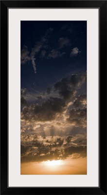 Sunset sky, large format vertical panoramic, West Sussex, England