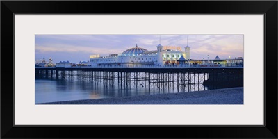 The beach and Palace Pier, Brighton, East Sussex, England, UK