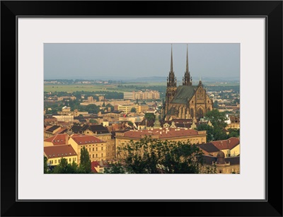 The cathedral and skyline of the city of Brno in South Moravia, Czech Republic