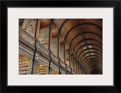 The Long Room in the library of Trinity College, Dublin, Republic of Ireland