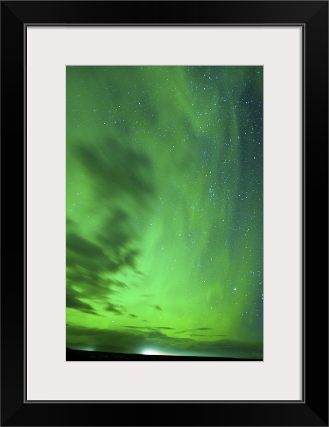 The Northern Lights (Aurora Borealis), Jokulsarlon, South Iceland, Polar Regions.