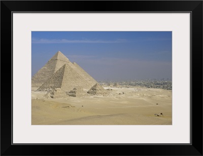 The Pyramids, Giza, with Cairo beyond, Egypt, North Africa