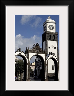 The Three Arches, symbolic old gates of the city, Sao Miguel Island, Azores, Portugal