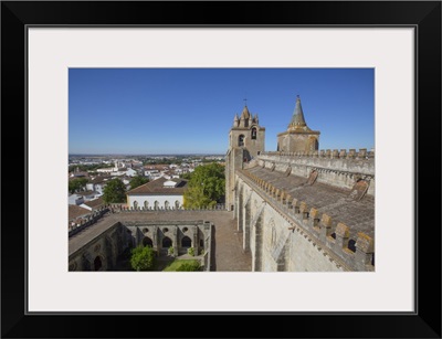 Towers, view from the roof, Evora Cathedral, Evora, Portugal