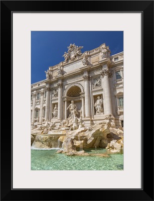 View Of Trevi Fountain In Bright Sunlight, Piazza Di Trevi, Rome, Lazio, Italy, Europe
