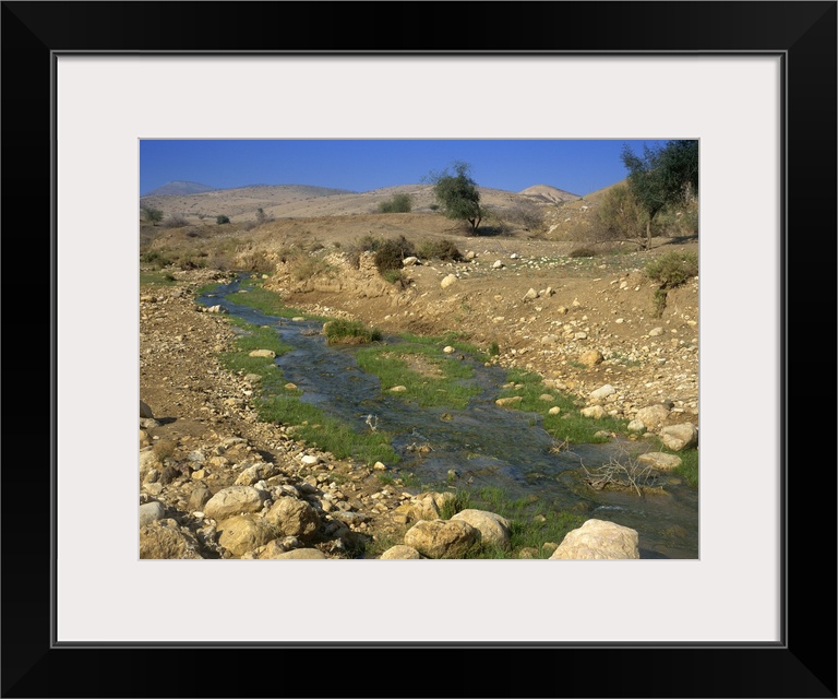 Water stream running through Judean Desert, Israel, Middle East