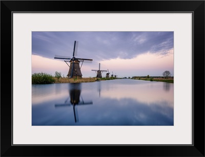 Windmills And Reflections, Kinderdijk, The Netherlands