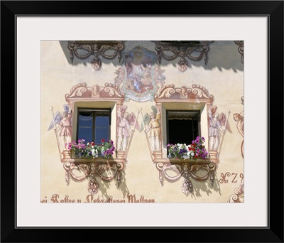 Window boxes and painted walls, St. Wolfgang, Austria
