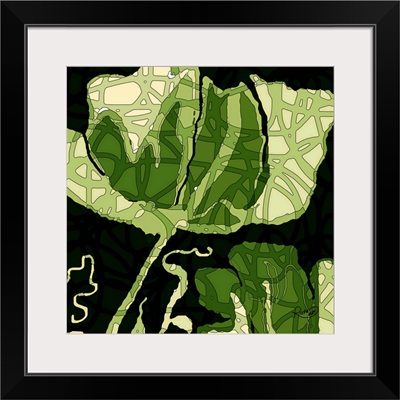 Large Green Abstract Flower