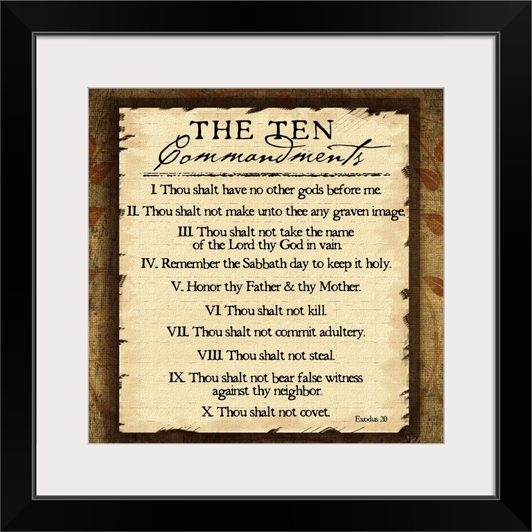 Ten Commandments Wall Art, Canvas Prints, Framed Prints, Wall Peels
