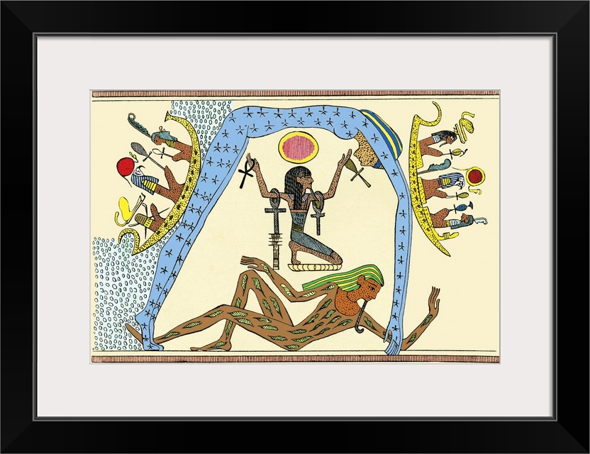 Egyptian creation myth. 19th-century artwork of a story from the Egyptian creation myths from the third and second millenn...