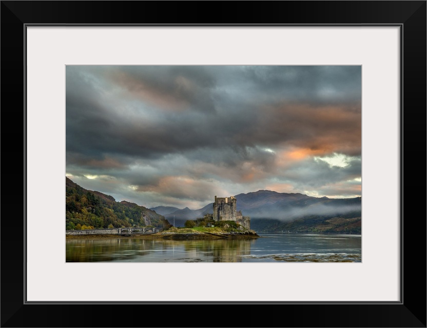 Eilean Donan castle at dusk. This castle was built in the early thirteenth century. Photographed in Scotland, UK.